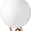 6.5 Feet White Giant Beach Ball Large Swimming Pool Party Ball for Summer Beach Massive Beach Decorations Supplies for Water Games Birthday Pool Party(1 Pcs)