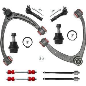 Front End 10pc Suspension Kit for 2007-2013 Chevy Silverado Sierra Yukon Suburban 1500 Avalanche Tahoe Escalade ESV EXT, Upper Control Arm Lower Ball Joints Tie Rods Sway Bars Replacement(10pc Set)