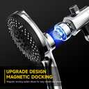 Magnetic Shower Head Effective Filtration with 10 Spray Handheld, 10" High Pressure Rainfall Shower Heads, Adjustable Extension Arm, Detachable Hand Held Showers Head Power Jets for Bathroom, Chrome
