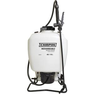 Chapin International 60124 4-Gallon 20V Internal Battery Rechargeable Backpack Sprayer, Made in the USA, 1-Pack, Translucent White
