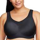 Full Figure Plus Size High Impact Wonderwire Sports Bra Underwire #9066 (38J, Black)