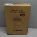 Clawsoff 100 Pack 20 oz Disposable Clear Plastic Cups with Lids and Straws, Leak-Proof Sturdy Cold Drink Cups for Iced Coffee, Smoothies, Juice, Parties & Business