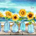 Sunflower In Vase Wall Art Floral Picture Canvas Posters Print Modern Abstract Artwork Framed For Living Room Bedroom Wall Painting Home Decor, 16X24 Inches