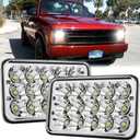 BESTZHEYU 2PCS 4x6 Headlight Compatible for Chevy S10 Blazer 1994 1995 1996 1997 Peterbilt Kenworth Freightinger Probe DOT LED Headlight