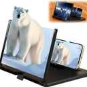 Screen Magnifier Version,3D HD Mobile Phone Magnifier Projector Screen Enlarger for Movies, Videos, and Gaming,Foldable Cell Phone Stand with Screen Amplifier,Supports All Smartphones (Black, 12inch)
