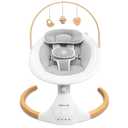 Jool Baby Nova Nature Baby Swing for Newborns with Natural Wood Toys, Electric Motorized Infant Swing, Bluetooth Music, Remote (Gray)