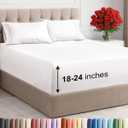 Extra Deep Queen Sheet Set - 4 Piece Breathable & Cooling Bed Sheets - Easily Fits 18 to 24 inch Mattress - Ultra Soft, Wrinkle & Fade Free with Extra Deep Pockets - Hotel Luxury Bedding - 
Antique White
