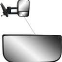 Replacement Passenger Right Side Door Towing Mirror Small Glass Heated with Back Plate for Chevy Silverado Sierra from 2003 to 2013