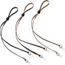 Wavwavw 3/6 Pieces Leather Hat Chin Straps for Men and Women Removable Cap Chin Cord Stampede Strings for Cowboy and Sun Hat