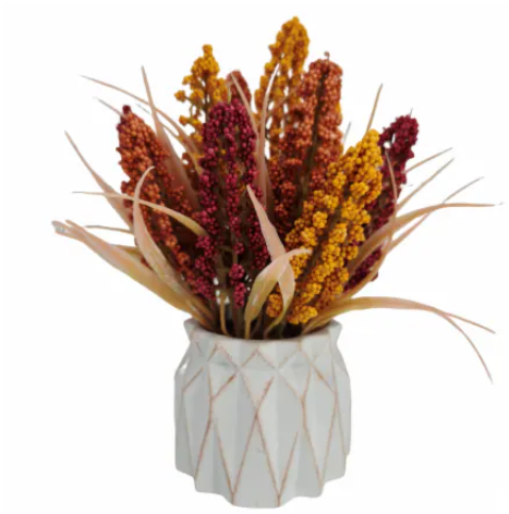 Holiday Home Harvest Floral In White Vase