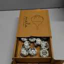 Ceramic Knobs Set of 12 - Chambal Gardens Furniture Knobs w/ Reversible Metal Knob Backplate - Handmade Cabinet Handles for Kitchen or Wardrobe - Decorative Knob for Cabinets and Drawers