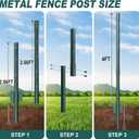Metal Fence Post 5FT 10 Pack Heavy Duty Garden Fence Posts for Wire Fencing