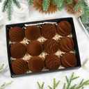 12 Pcs 3.15 Inch Velvet Christmas Tree Ornaments BulkFlocked Christmas Balls Plastic Shatterproof Xmas Hanging Ornaments Decorations Set for Tree Garland Wreath (Brown)