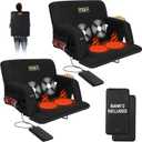 Heated Massage Stadium Seats Pack of 2, 25 Inche Folding Bleacher Chair with 10000mAh Portable Power*2, 3 Levels of Heat&Massage, 6 Reclining Positions for Camping, Sports