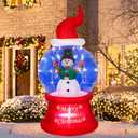 MUMTOP 7 FT Christmas Inflatable Outdoor Snowman in Snow Globe, Blow Up Yard Decoration with LED Lights Built-in for Holiday, Party, Xmas, Yard, Garden