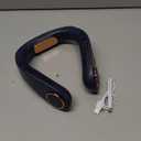 Neck Fan Air Conditioner,Personal Cooling Device,Neck Air Conditioners Portable Neck AC Rechargeable Battery Powered,USB Silent Headphones Round Leafless Necklace Fan for Women Men Adults Kids Blue