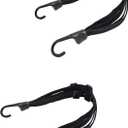 2 Pcs Universal Motorcycle Helmet Luggage Rope 24" Motorcycle Bungee Cord Bandage Retractable Elastic Strap with 2 Hooks (Black)