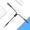 1/4 inch TRS Splitter Cable, 6.35mm Stereo Y Cable, 1/4 Male Plug to Dual 1/4 Female Jack Cord, 12 inches / 30cm