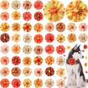 50 Pcs Collar Bows for dogs Bow Ties Flowers Charms Attachment for Small Medium Large Dogs Cats Collar Accessories Summer Party Costumes