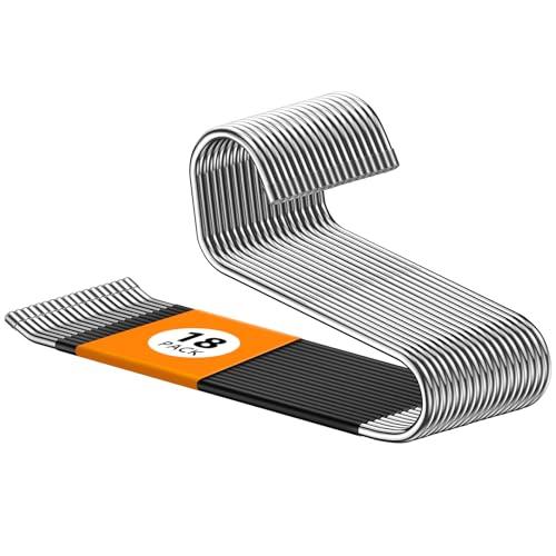 Hodola 18 Pack Space Saving Open Ended Metal Pant Hangers, Non Slip Jean Hangers for Men and Women, Closet Storage Organizer for Clothes Leggings Slacks Trouser Ties