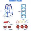Pool Basketball Hoop 3-in-1 Basketball Football Ring Toss Games Pool Toys with 5 Balls, Floating Basketball Hoop for Pool for Kids & Adults Indoor Outdoor