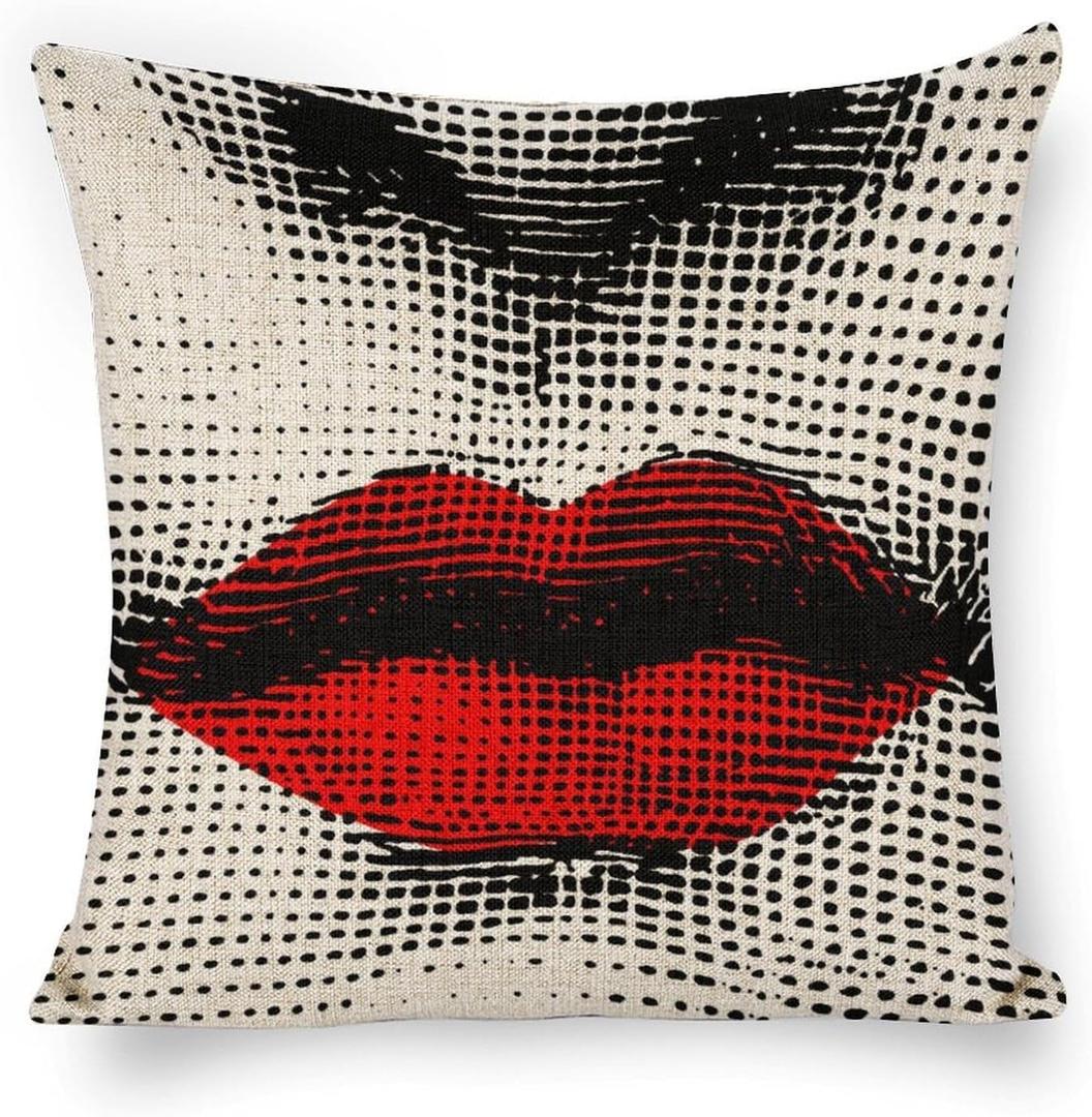 Lina Cavalieri Artificial Linen Throw Pillow Case, Decorative Cushion Cover Square Art Personalized Eye,Only Includes Pillowcase,18"x18"(45X45cm), A2