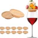 10 Pcs Wine Glass Charcuterie Topper, 4" Mini Charcuterie Boards, Wine Appetizer Plates for Family Gatherings, Restaurants, Bars
