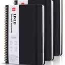 Deli 3-Pack Lined Spiral Journal Notebook Black, 160 Pages, A5 (5.5"x8") Hardcover Writing Notebook, College Ruled Spiral Bound Journal for Women & Men - Perfect for Work, School, Office & Note Taking