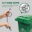 TonGass Garbage Trash Can Lock with Wire Ropes and Stainless Steel Hasps | Universal Trash Can Lock for Various Bins, Garbage Bin Lock for Animals, Bear and Squirrel Proof