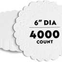 Restaurantware-Pastry Tek 6 x 6 Inch Lace Doilies, 4,000 Decorative Tableware Placemats - Disposable, Round, White Paper Table Doilies, for Birthdays, Or Weddings, Table Decor