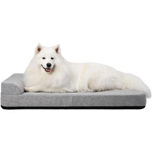 Diggs Bolstr Orthopedic Memory Foam Dog Crate Bed, Headrest, Large