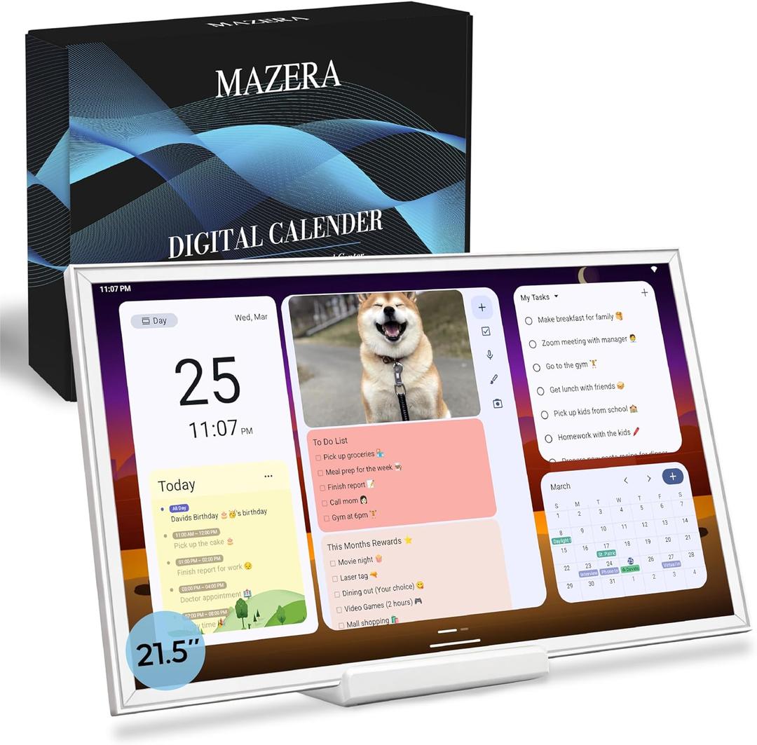 21.5" Smart Hub Digital Calendar, Photo Frame, No Subscription, Google Play