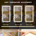 LAVIEVERT Jewelry Armoire with LED Lighted Mirror, Wall/Door Mounted Frameless Mirror with 3 Color Lights, Lockable Jewelry Cabinet Hanging Jewelry Organizer with 2 Drawers - White