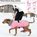 Queenmore Dog Jackets for Large Dogs, Fleece Dog Coats, Windproof Winter Large Breeds Jacket Winter, Reflective Pet Jackets, Pink, XXXL