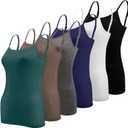 BQTQ 6 Pcs Women's Camisole Tops Undershirts Adjustable Spaghetti Strap Tank Top L