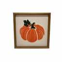 Decorative Framed Wall Art Featuring Textured Pumpkin Design