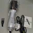 One Step Dryer & Volumizing Hot Air Brush, Blow Dryer, Ceramic Straightener, Curler & Hot Comb 4 in 1 Salon Ionic Hair Styling Tools, White