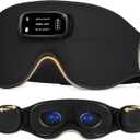 LC-dolida Pro Bluetooth Sleep Mask with White Noise & 3-Colored Lights, Upgraded Chip for Pure Sound, 3D Zero-Pressure Design for Side Sleeping, Total Blackout & Soft Contour, Black