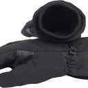 Heat Logic Thermal Winter Gloves, Touchscreen Compatible with Fleece Lining For Cold Weather, Water-Resistant Hiking Gloves (Large-X-Large, Black - With Extended Gauntlet Cuff)