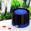 QZQ Aquarium Air Pump, Quiet Fish Tank Air Pump with Dual Outlets, 3W/5W Powerful Adjustable Oxygen Pump with Accessories, Aquarium Bubbler Aerator for Fish Tank Up to 80 Gallon (3W)