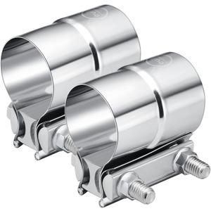 EVIL ENERGY 2.5'' Exhaust Clamp,2 1/2in Lap Joint Band Clamp Stainless Steel for Pipes,Mufflers,Catalytic Converters (2PCS, 2.5 inch)
