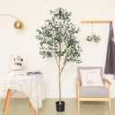 Artificial Olive Trees Silk Trees Faux Olive 7ft Tall Tree in Potted Oliver Branch Leaves and Fruits for Modern Home Decor Indoor
