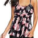 Century Star 2025 Tankini Swimsuits for Women Two Piece Bathing Suits Tankini Top with Boyshorts Tummy Control Swimwear, L