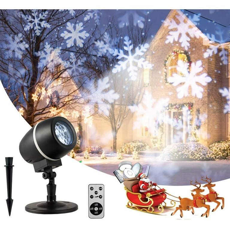  Christmas Rotating Snowfall Projection Lights with Remote Control for Party
