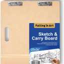 Falling in Art 23x26 Sketch Board, Drawing Tote Board for Artists with Sturdy Clip and Rubber Bands, Portable Art Clipboard for Classroom and Studio Drawing