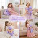 Ecolley Weighted Stuffed Animals Weighted Plush Hippo Stuffed Animals Hippo Toy Kids' Plush Toy Pillows Big Large Giant Plushies Purple Gift (20" 4 lbs), 20"x11"x7.5"