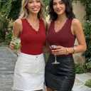 MEROKEETY Womens Summer V Neck Lace Tank Tops 2026 Sleeveless Elegant Sexy Casual Trendy Work Going Out Cami Shirts, XL 