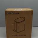 CEROELDA Small Bathroom Trash Can with Lid Soft Close-5L/1.3 Gal Slim Garbage Can-Metal Step Wastebasket-Rectangle Narrow Waste Bin for Office, Bedroom, Toilet, Live Room-Green