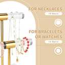 Necklace Holder Bracelet Holder, 2-Tier Acrylic Jewelry Display Stand Gold Jewelry Tower Stand Crystal T Bar Jewelry Organizer Gift for Women(2-Tier 1pc)