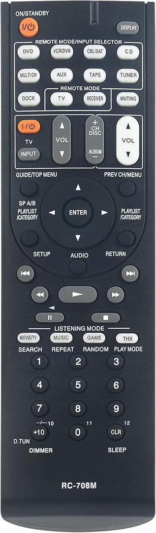 2 x RC-708M Replaced Remote fit for Onkyo HT-S9100THX HT-R960 HT-S9100 RC-762M RC-735M RC-736M RC-737M RC-764M TX-SR507S TX-SR577 HT-S3400 AVX-290 HT-RC230 HT-R290 HT-R380 HT-R390 HT-R538 AV Receiver